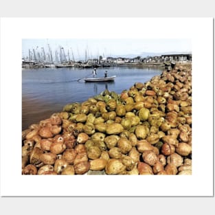 colorized vintage photo of port ay prince coconuts Posters and Art